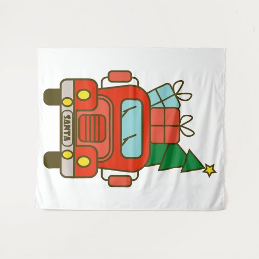 Tenture Père Noël vue de devant Joyeux Noël (Devant (Horizontal))