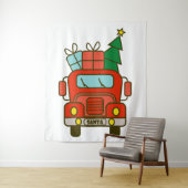 Tenture Père Noël vue de devant Joyeux Noël (En situation)