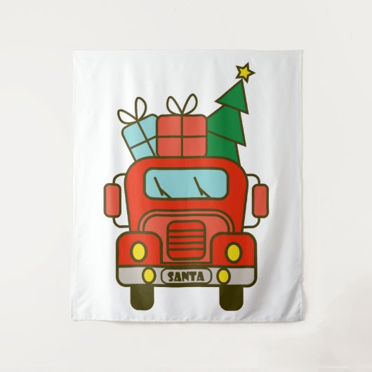 Tenture Père Noël vue de devant Joyeux Noël (Devant)