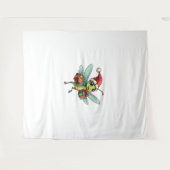 Tenture Père Noël's Dragonfly Helper (Devant (Horizontal))