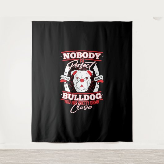 Tenture Perfection Bouledogue Amour des Chiens (Devant)