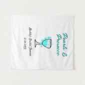 Tenture Perles et prosecco enterrement de vie de jeune fil (Devant (Horizontal))