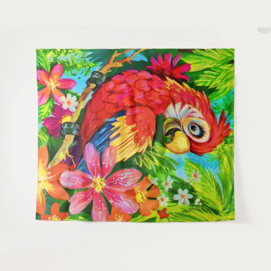 Tenture perroquet coloré (Devant (Horizontal))