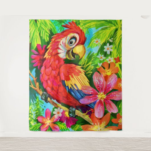 Tenture perroquet coloré (Devant)