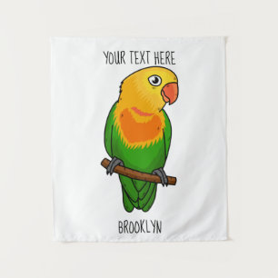 Tenture Perroquet de caricature mignon lovebird