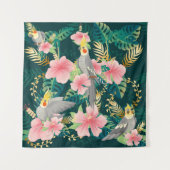 Tenture Perroquet motif mignon et sans couture sur gre (Devant)