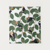 Tenture Perroquet toucan avec ficus palm feuilles sans sou (Devant)
