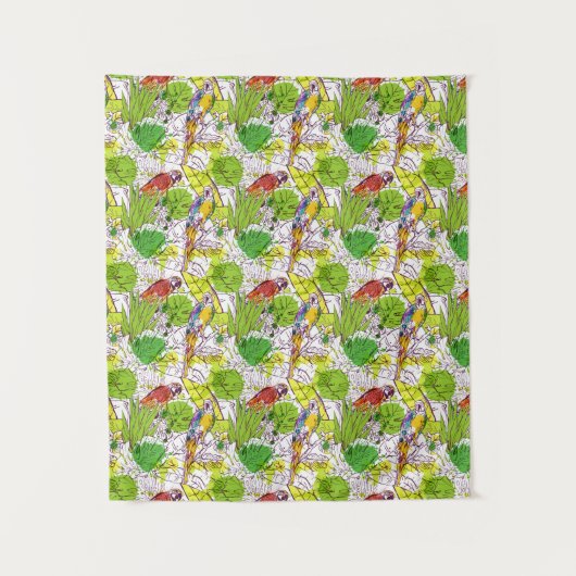 Tenture Perroquets tropicaux (Devant)