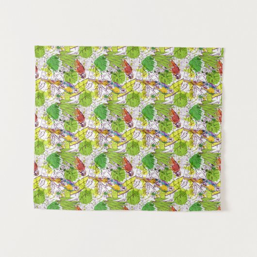 Tenture Perroquets tropicaux (Devant (Horizontal))