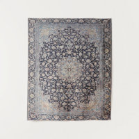 Perse Mesurée Bleu foncé gris foncé