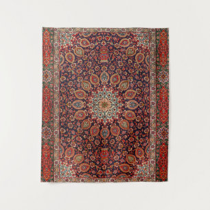 Tenture Perse Tabriz Noir Radial Géométrique