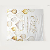 Tenture Personalised 80th Birthday Script Gold Balloon (Devant (Horizontal))