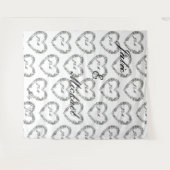 Tenture Personalize Wedding Backdrop Black and White Heart (Devant (Horizontal))