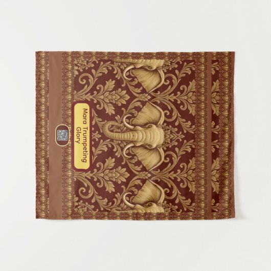 Tenture Personalized African: Elephant Mara Glory | Luxury (Devant (Horizontal))