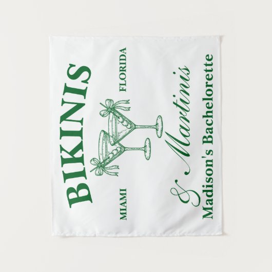 Tenture Personalized Bikinis & Martinis Bachelorette Party (Devant)