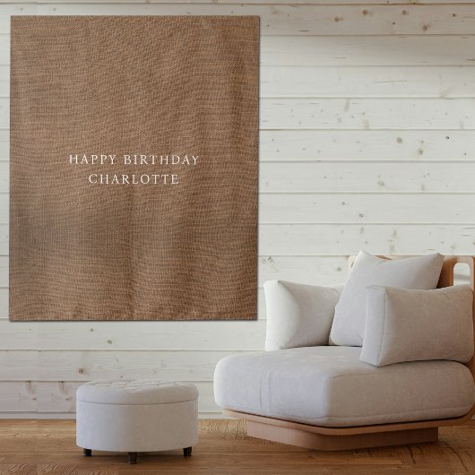 Tenture Personalized Birthday Name Flag Fabric Banner