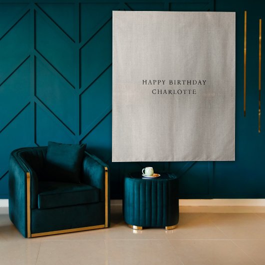 Tenture Personalized Birthday Name Flag Fabric Banner