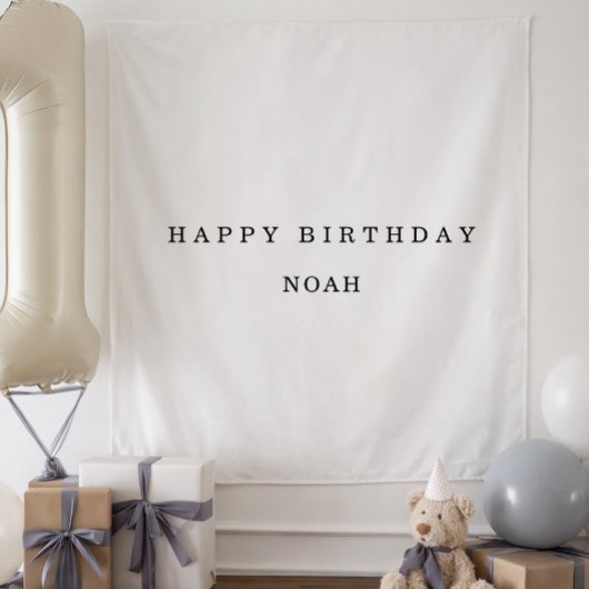 Tenture Personalized Fabric Birthday Banner Minimal