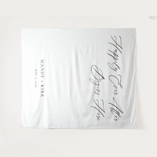 Tenture Personalized Happily Ever After Wedding Backdrop (Devant (Horizontal))