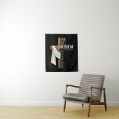 Tenture Personalized He Is Risen Vintage Easter Cross (En situation)