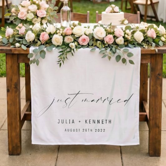 Tenture Personalized Head Table Decor Just Married Wedding