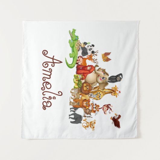 Tenture Personalized Kid's animals  (Devant (Horizontal))