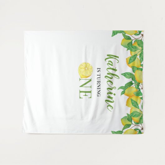 Tenture Personalized Lemon Birthday (Devant (Horizontal))