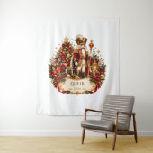 Tenture Personalized Nutcracker Christmas Blanket with Nam (En situation)