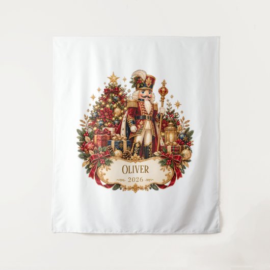 Tenture Personalized Nutcracker Christmas Blanket with Nam (Devant)