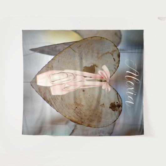 Tenture Personalized Pink Ballet Dance Studio Backdrop (Devant (Horizontal))