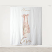 Tenture Personalized Pink Ballet Dance Studio Backdrop (Devant)