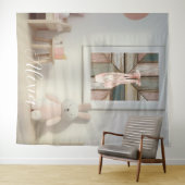 Tenture Personalized Pink Ballet Dance Studio Backdrop (En situation (horizontale))