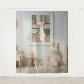 Tenture Personalized Pink Ballet Dance Studio Backdrop (Devant)