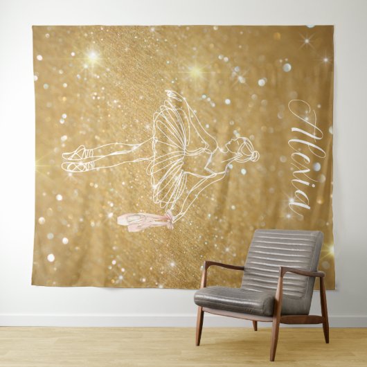 Tenture Personalized Pink Ballet Dance Studio Backdrop (En situation (horizontale))