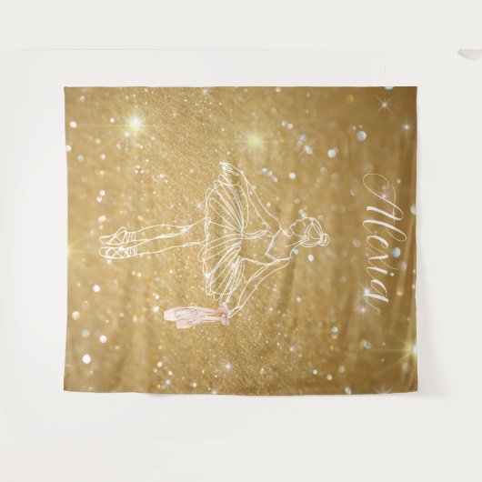 Tenture Personalized Pink Ballet Dance Studio Backdrop (Devant (Horizontal))