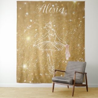 Tenture Personalized Pink Ballet Dance Studio Backdrop