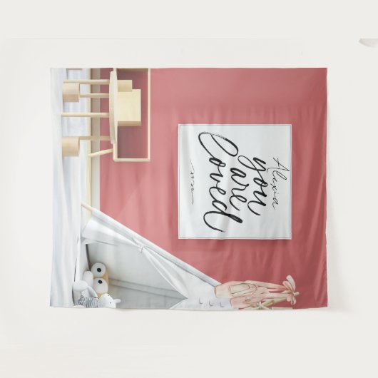 Tenture Personalized Pink Ballet Dance Studio Backdrop (Devant (Horizontal))