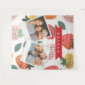 Tenture Personalized Summer Colorful Strawberry Pattern (Devant (Horizontal))