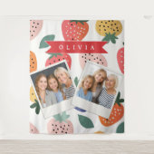 Tenture Personalized Summer Colorful Strawberry Pattern (Devant)
