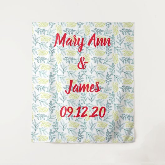Tenture Personalized Wedding Backdrop Pink Gold Lights (Devant)