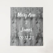 Tenture Personalized Wedding Backdrop Wood Background (Devant)