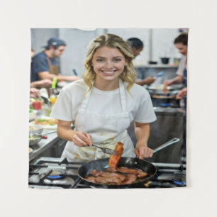 Tenture Personnalisation de photo de cuisson de bacon