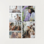 Tenture Personnalisé 5 photos Instagram Collage Signature (Devant)