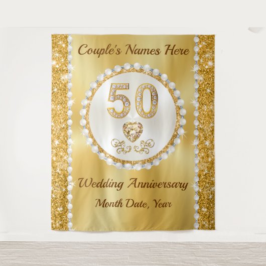 Tenture Personnalisé, Décorations du 50e anniversaire, ARR (Devant)