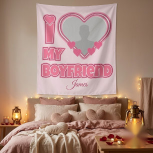 Tenture Personnalisé J'aime mon petit ami – Ajouter une ph