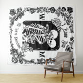 Tenture Personnalisé Je T'Aime À Mort Mariage Squelette (En situation (horizontale))