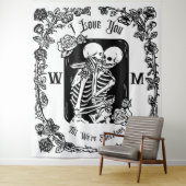 Tenture Personnalisé Je T'Aime À Mort Mariage Squelette (En situation)