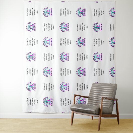 Tenture Personnalisé OBJETS DE COLLECTE D'ÉGLISE Ajouter u (En situation)