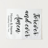 Tenture Personnalisé pour toujours et jamais Amen Mariage (Devant (Horizontal))