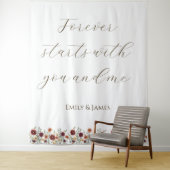 Tenture Personnalisé Rustic Fall Floral Mariage fond (En situation)